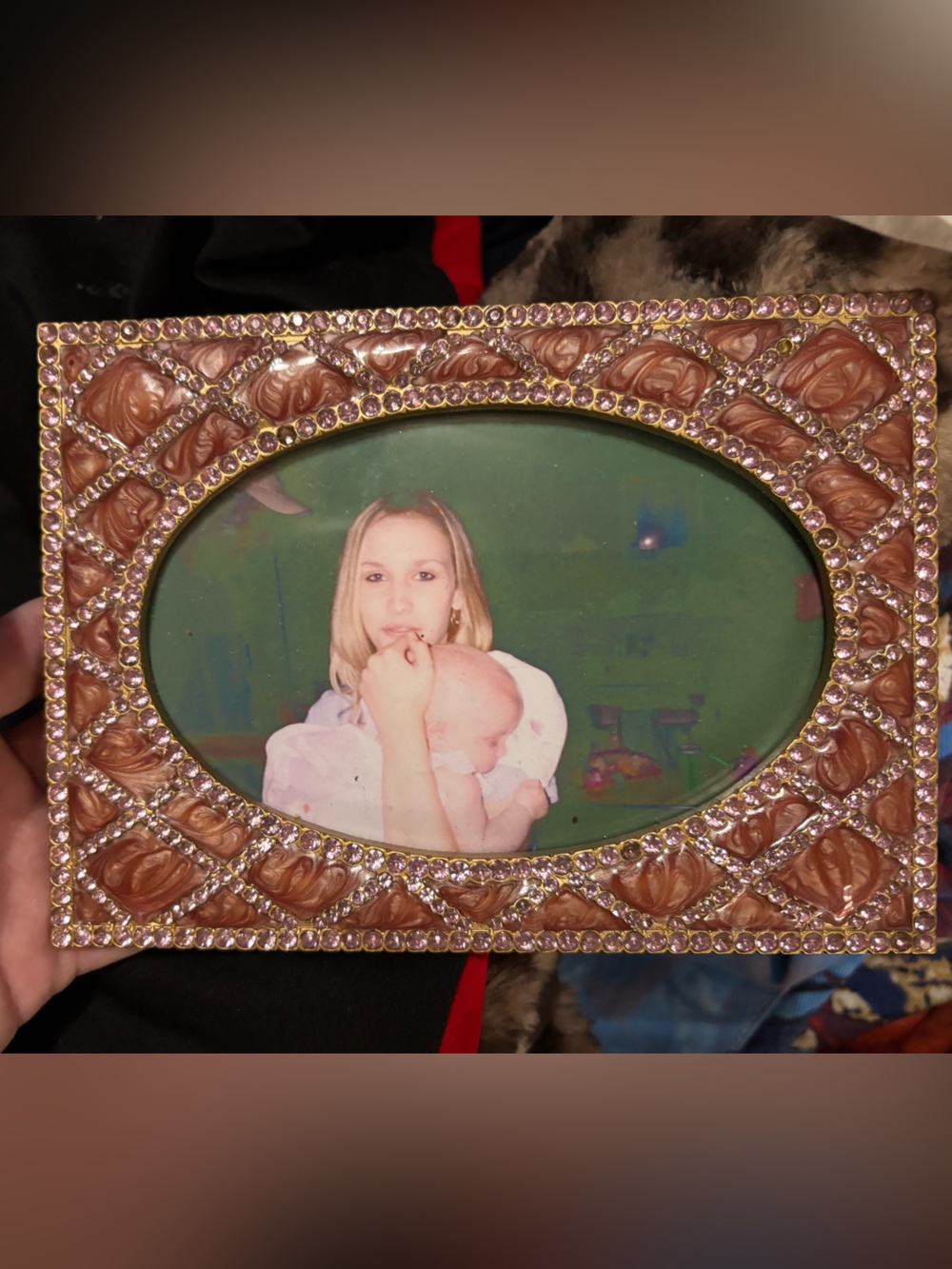 Ornate Rose Gold Bejeweled Picture Frame - Home Accents